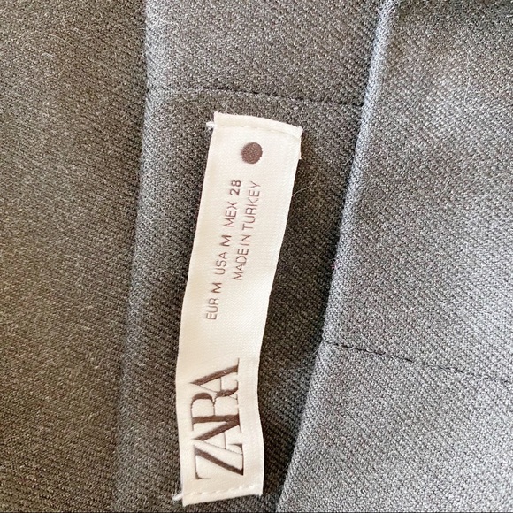 ZARA Ruched Side Charcoal Gray Midi Pencil Skirt Medium Classic Trendy - Picture 12 of 15